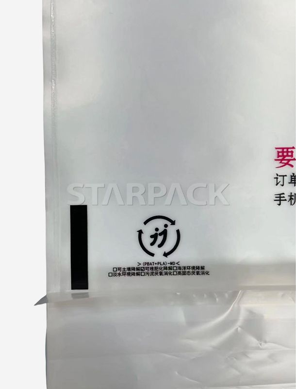 Vollst&auml;ndig biologisch abbaubare selbstklebende Beutel