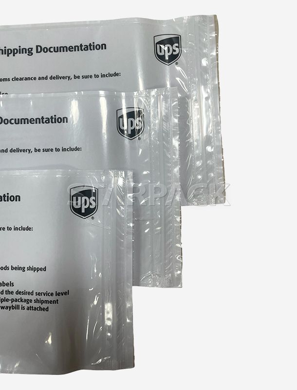 PE-Packlistenumschl&auml;ge auf einer Rolle (Frachtbrieftaschen mit Rei&szlig;verschluss)