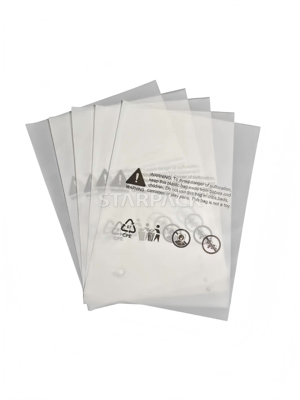 GRS-zertifizierte PCR-Recycling-Flachbeutel aus Polybeuteln